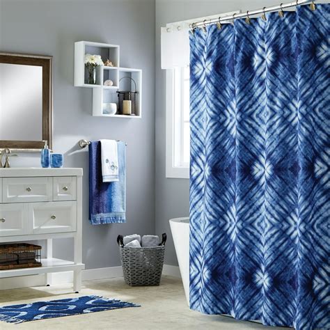 Skl Home Zarrie Fabric Shower Curtain Blue 70 X 72