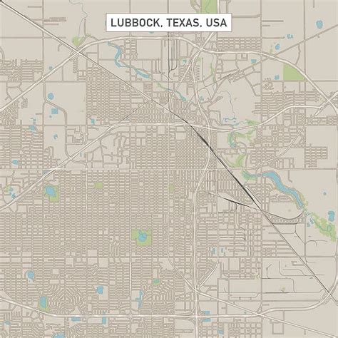 Lubbock Texas Us City Street Map Available As Framed Prints Photos