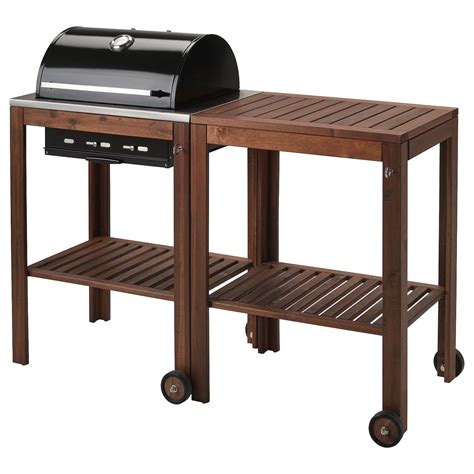 ÄpplarÖ Klasen Charcoal Grill With Cart Brown Stained With ÄpplarÖ