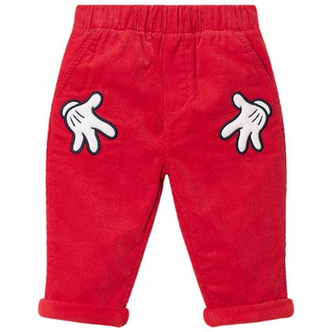 Orchestra Pantalon En Velours à Détails Mickey Disney Rouge 1 Mois Pantalon Jeans Bébé