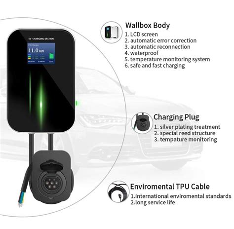 16a 3phase Ev Charger Electric Vehicle Charging Station Evse Wallbox T