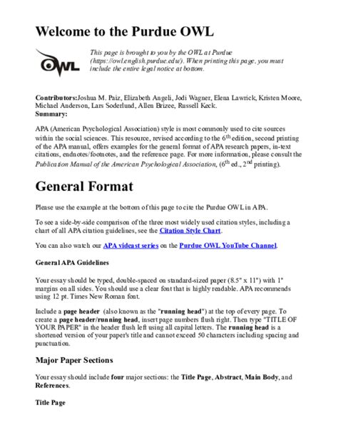 These owl resources will help you learn how to use the american psychological association (apa) citation and format style. Purdue Owl Apa Cover Page Format - 200+ Cover Letter Samples