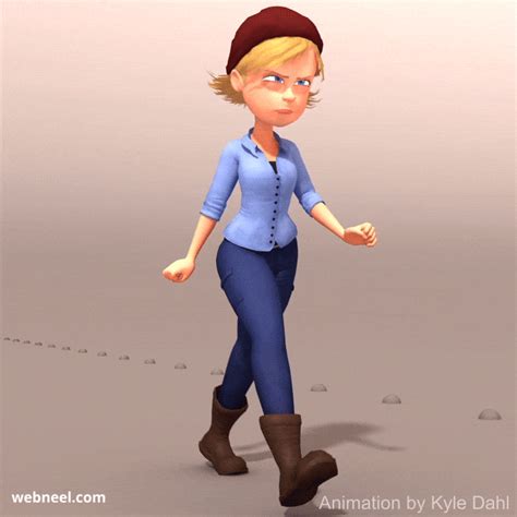40 Human Walk Cycle Animation Gif Files For Animators Part 2