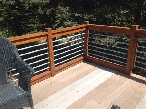 This approach allows you to finish the decking before having to worry about posts. Horizontal Conduit Deck Railing • Decks Ideas