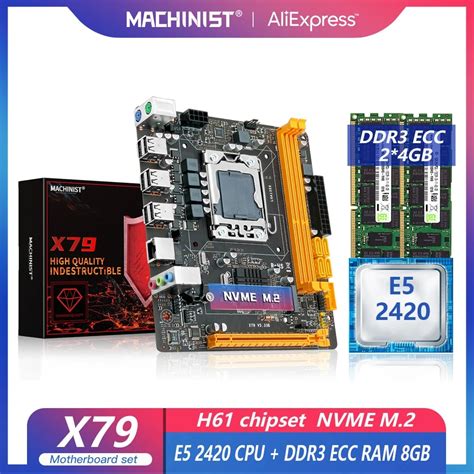 Machinista X79 Placa Mãe Kit Com Xeon E5 2420 Cpu Conjunto Ddr3 Ecc Ram 8gb 2 4g Lga 1356 M 2