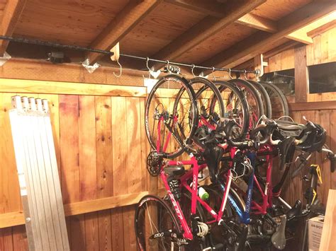 Built A Simple Bike Storage Rack With Sliding Hooks Diy