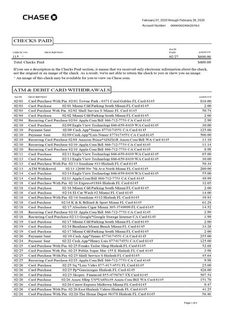 New Chase Bank Statement Template Chase Total Business Checking Mbcvirtual