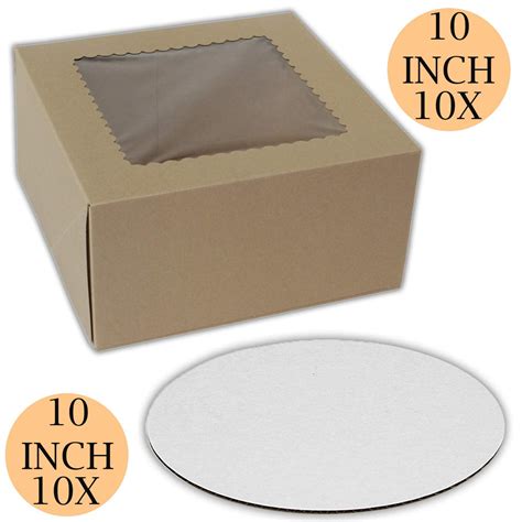 Cake Boxes 10 X 10 X 5 And Cake Boards White 10 Inch Bakery Box Has