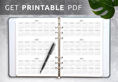 Download Printable 3 Year Calendar Template Original Style Pdf