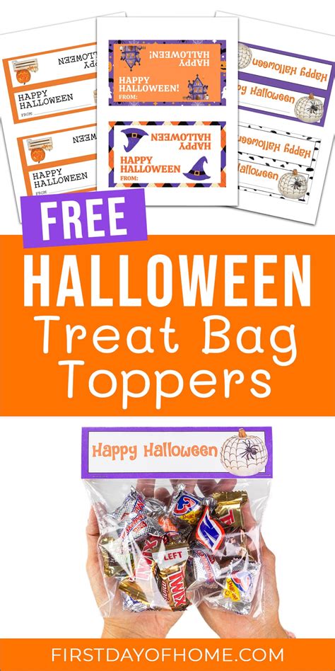 Free Halloween Treat Bag Toppers First Day Of Home