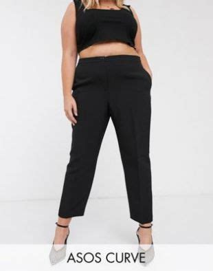 Asos Curve Asos Design Curve Pop Slim Suit Trousers In Black Asos