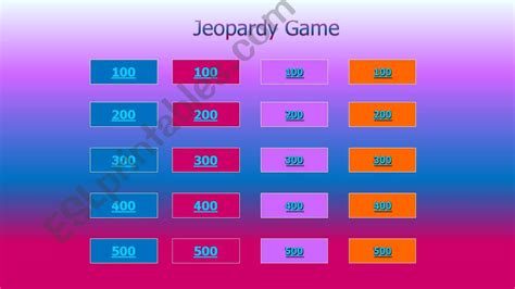 Esl English Powerpoints Jeopardy Game