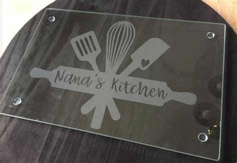Personalized Etched Glass Cutting Board Cutting Boards Cookware