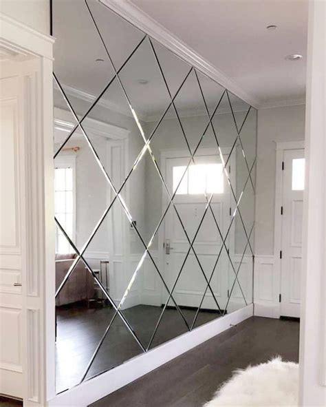 Tiled Mirror Entry Wall Mirror Decor Living Room Home Interior