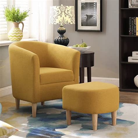 Dazone Modern Accent Chair Upholstered Arm Chair Linen Fabric Single
