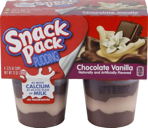 Snack Pack Pudding Chocolate Vanilla 4 Pack 4 X 92 Gr —