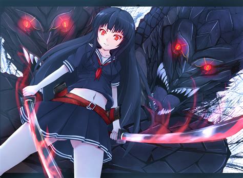 I would watch it for years if revy was there with her crew! black hair demon fang katana long hair original red eyes ...