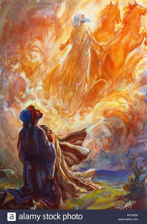Download This Stock Image Elisha Sees Elijah Whirled To Heaven In Fiery Chariot Painting By
