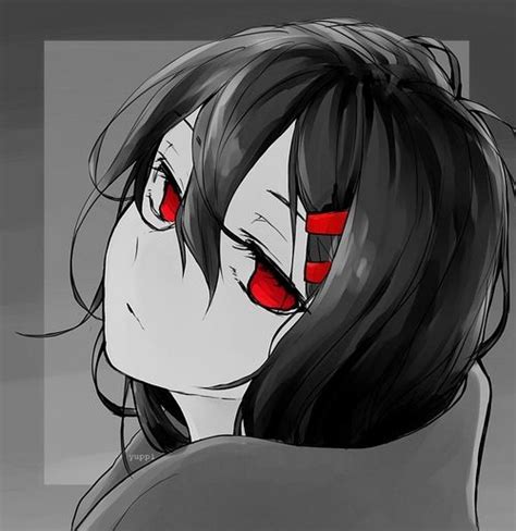 anime girl black and white with red eyes kawaii anime girl manga kawaii sad anime girl anime