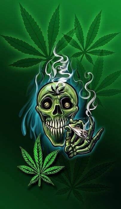 Skull Smoking Weed Wallpaper