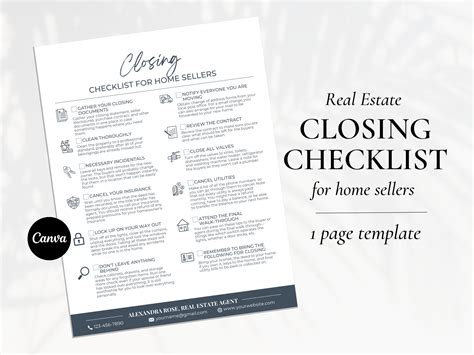 Closing For Sellers Checklist House Closing Checklist Home Selling