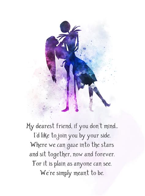 Jack And Sally Quote Art Print Nightmare Before Christmas My Dearest