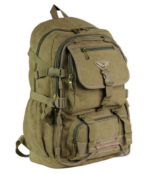 Military Canvas Backpack Men Computer Laptop Bag Bagsearth