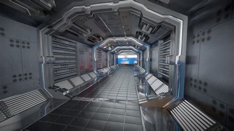 Spaceship Corridorhallway Download Free 3d Model By Zaki Razzaque