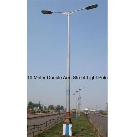 Mild Steel 10 Meter Double Arm Street Light Pole At Rs 9499piece In