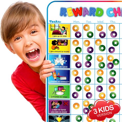 Fridge Reward And Behavior Chart For Multiple Kids Large Magnetic Star