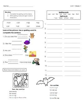 The restaurant you manage has weekly sales of 30.000 an you labor cost were 20 for the week how much money did you spend for week on labor? McGraw Hill Wonders Unit 1 Week 1 Homework First Grade by Learning Ladder