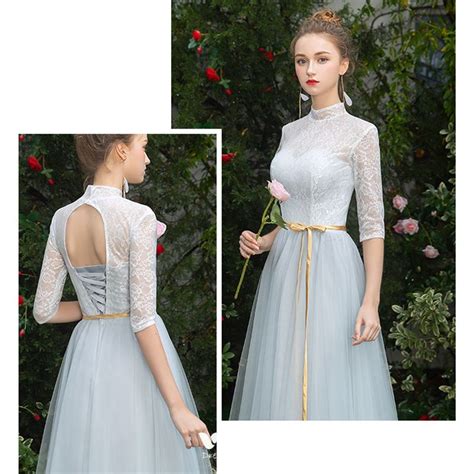 Affordable Sky Blue Bridesmaid Dresses 2019 A Line Princess Sash