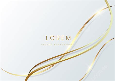 Abstract White Luxury Background 3d Overlapping With Gold Lines Curve