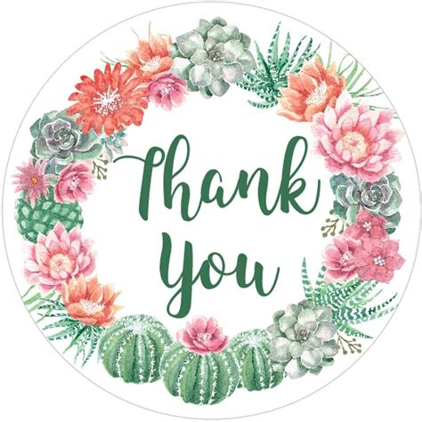 300 Beautiful Thank You Stickers W Flowers Birthday Party