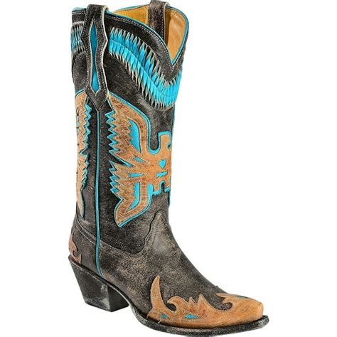 Corral Boots Corral Womens Turquoise Eagle Overlay Cowgirl Boot Snip Toe Black 75 M Us