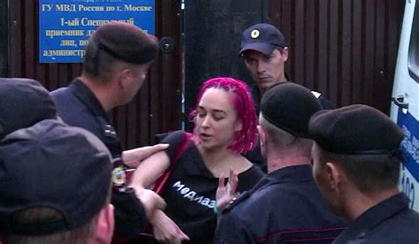 members of punk group pussy riot re arrested just seconds after their release extra ie