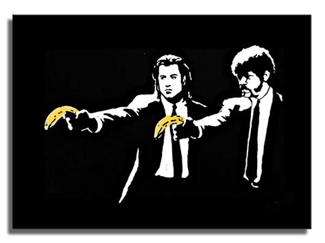 Banksy Pulp Fiction Banana Quality Canvas Print A1