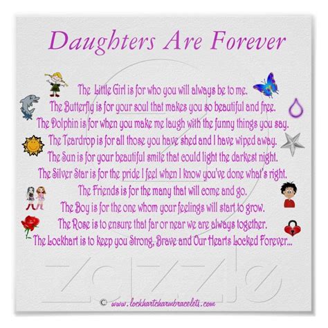 Daughters Are Forever Themed Poem with Graphics Poster | Awwww