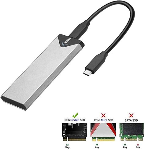 SSK Aluminum M 2 NVME SSD Enclosure Adapter USB 3 1 Amazon Co Uk