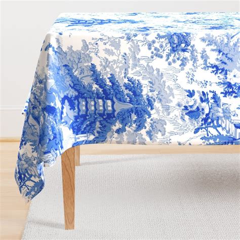 Chinoiserie Tablecloth Chinoiserie Palace Blue By Peacoquettedesigns