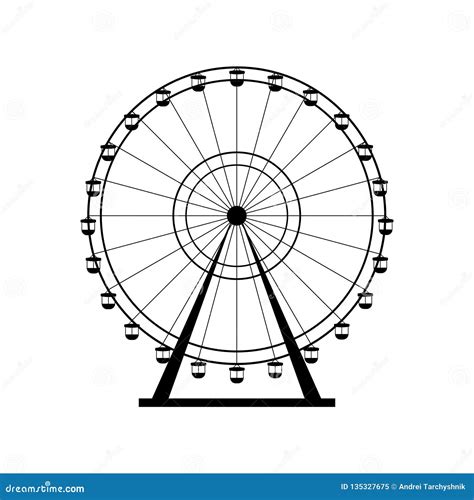 Ferris Wheel Silhouette Circle Vector Illustration Carnival Funfair