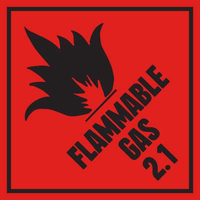 96mm X 100mm Hazchem Labels Flammable Gas 2 1 500 Labels