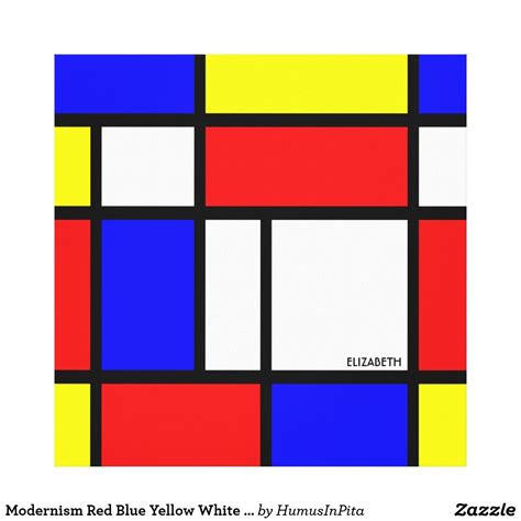 Modernism Red Blue Yellow White Abstract Primary Canvas Print Red