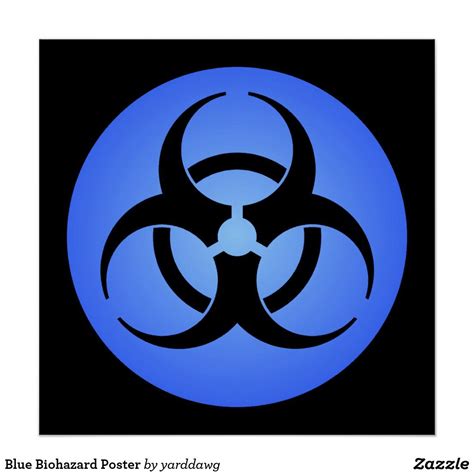 Blue Biohazard Poster Biohazard Symbol Tech Humor Fantasy Art