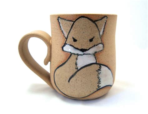 Fox Mug Cute Ceramic Fox Cup Unique Pottery Teacup Hand Etsy Hand