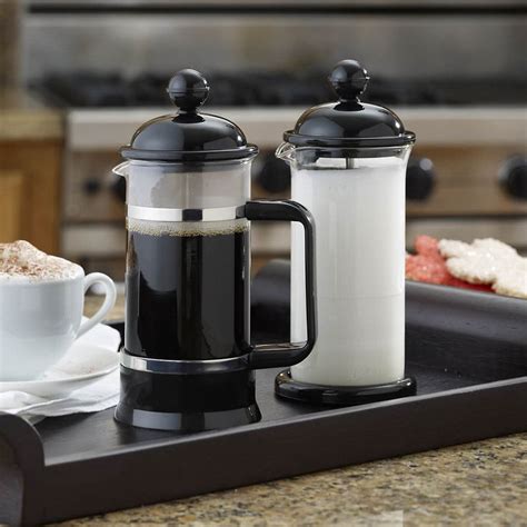 Discard any hot water from the french press, and add the coffee grinds to the empty press. BonJour Coffee 3-pc. La Petite French Press & Milk Frother ...