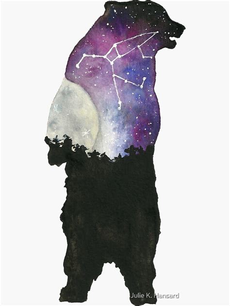 Galaxy Bear Silhouette Ursa Major Constellation Sticker For Sale By