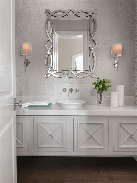 Compare products, read reviews & get the best deals! st louis grey paisley wallpaper bathroom transitional with ...