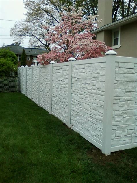 6 White Vinyl Stone Privacy Fence Backyard Fences White Garden