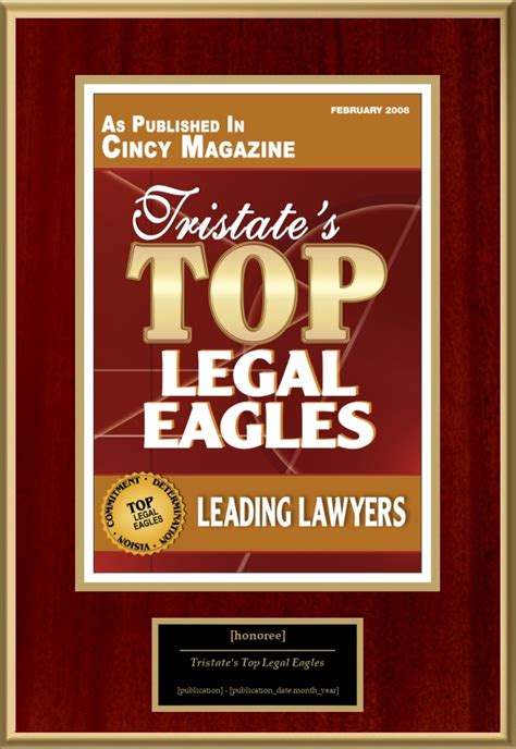 Tristates Top Legal Eagles American Registry Recognition Plaques Award Plaque Countertop